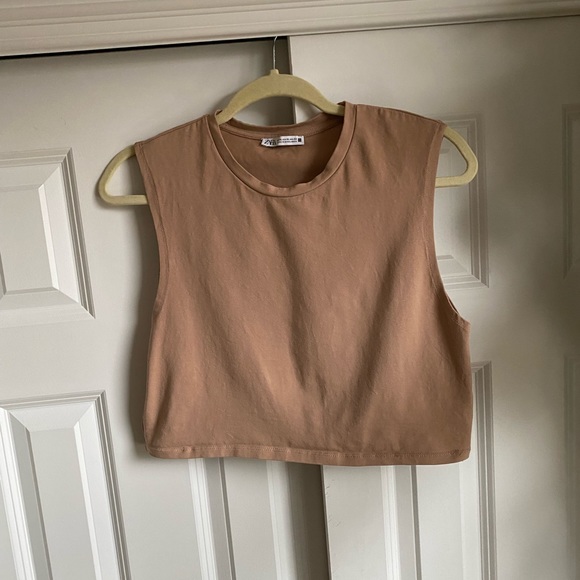 Zara Tan Cropped Tank - Picture 6 of 6